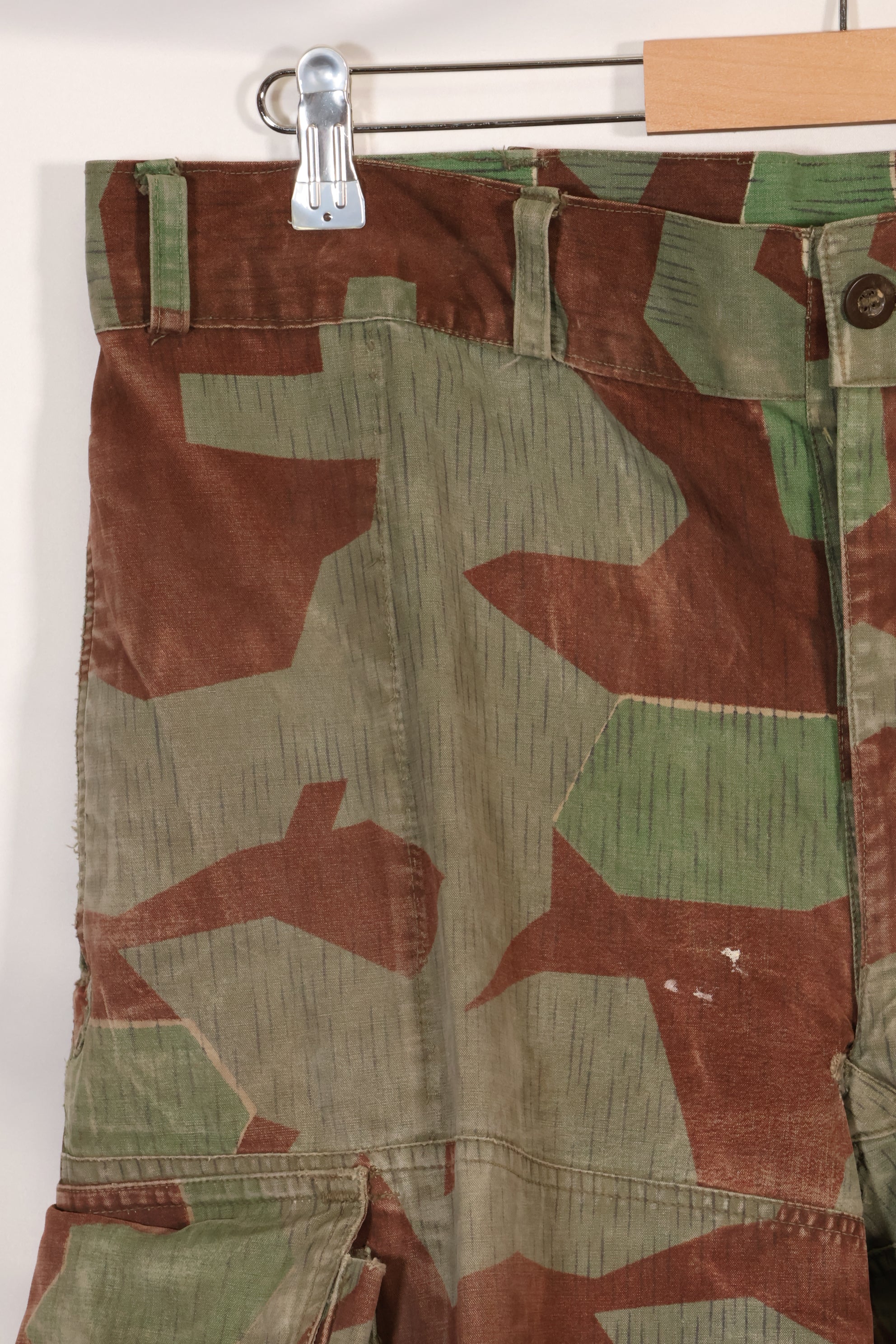 1950s West German splinter camouflage cargo pants, rare, used.