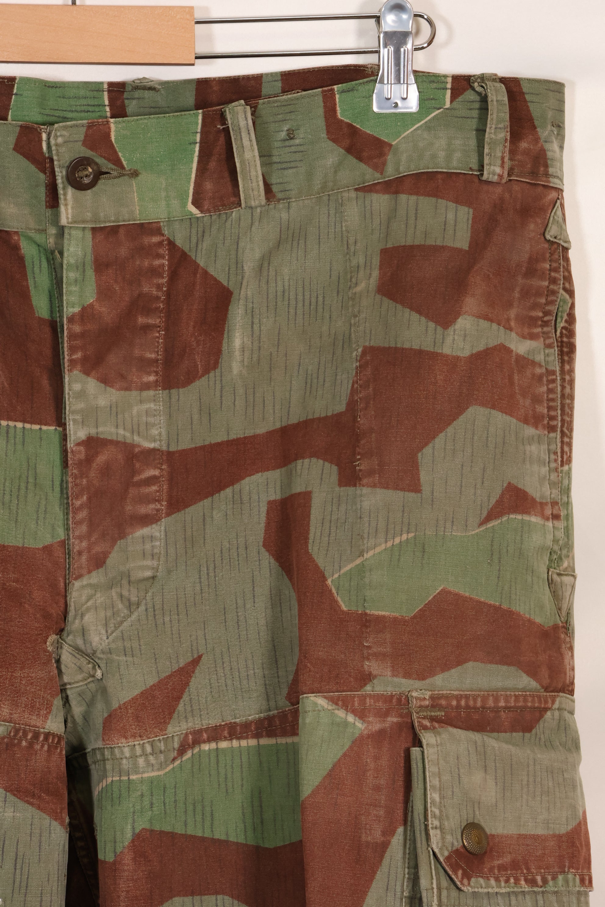 1950s West German splinter camouflage cargo pants, rare, used.