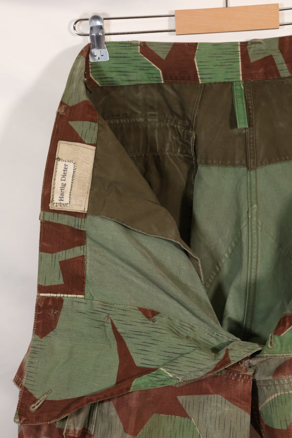 1950s West German splinter camouflage cargo pants, rare, used.