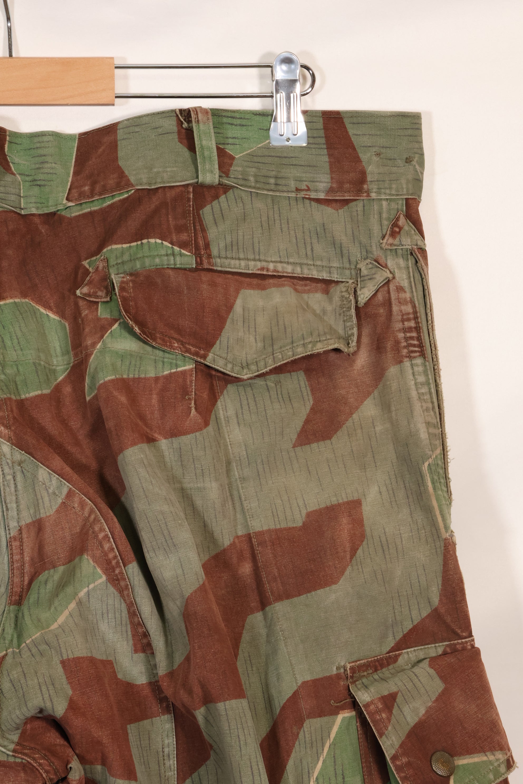 1950s West German splinter camouflage cargo pants, rare, used.