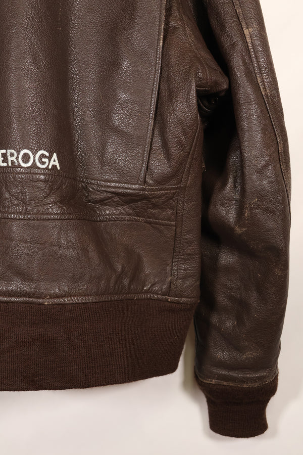 1971 contract size 44 G-1 flight jacket, painted, patches, used.