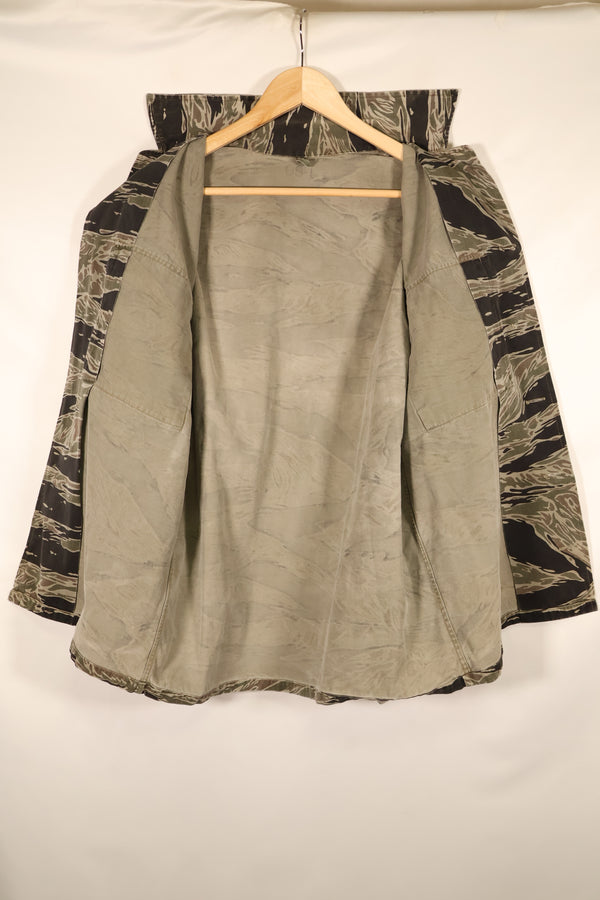 1965~66年頃　US-L　シルバータイガーパターン　TDS　タイガーストライプ　USカット　シャツ　中古品