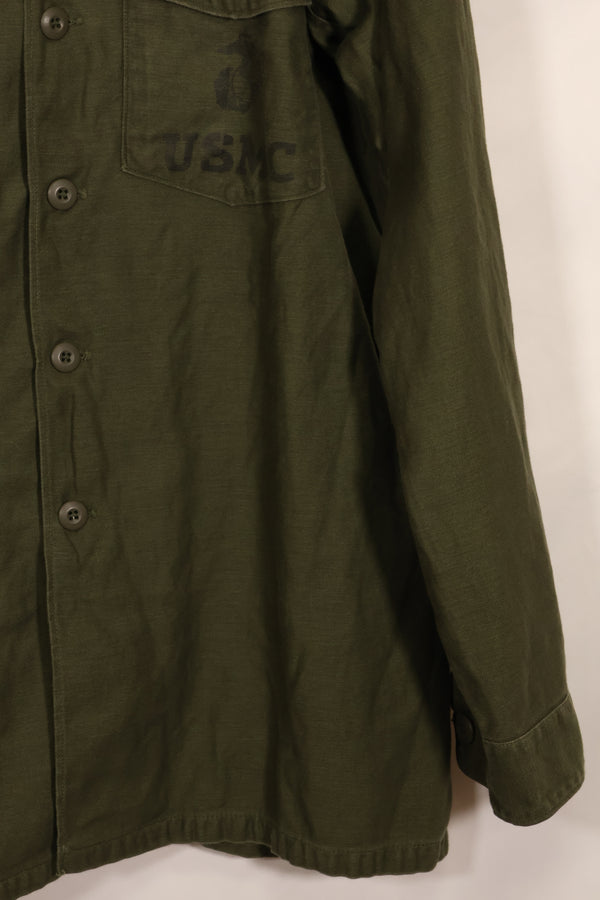 1967年契約　17 1/2 × 36 USMC　アメリカ海兵隊　OG-107 ユーティリティシャツ　中古品　大きめサイズ