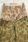 1940s U.S. Marine Corps P-42 Frogskin camouflage pants with local modifications, good condition, used.