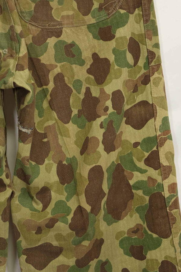 1940s U.S. Marine Corps P-42 Frogskin camouflage pants with local modifications, good condition, used.