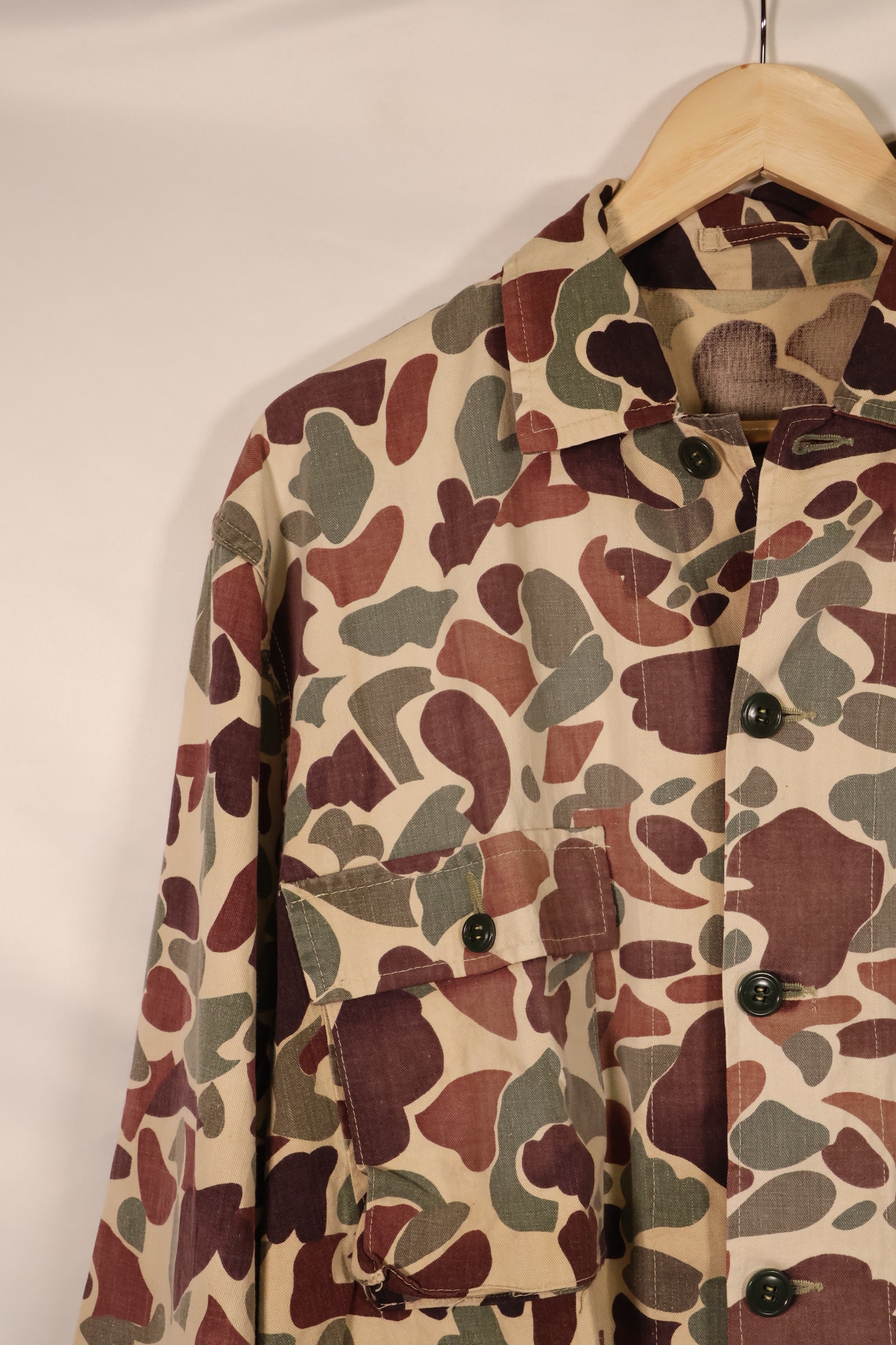Mid-1960s, Oversized, CIDG, Beogam Camo, Locally Made, Frogskin Camo Shirt, Lightweight Fabric, Used