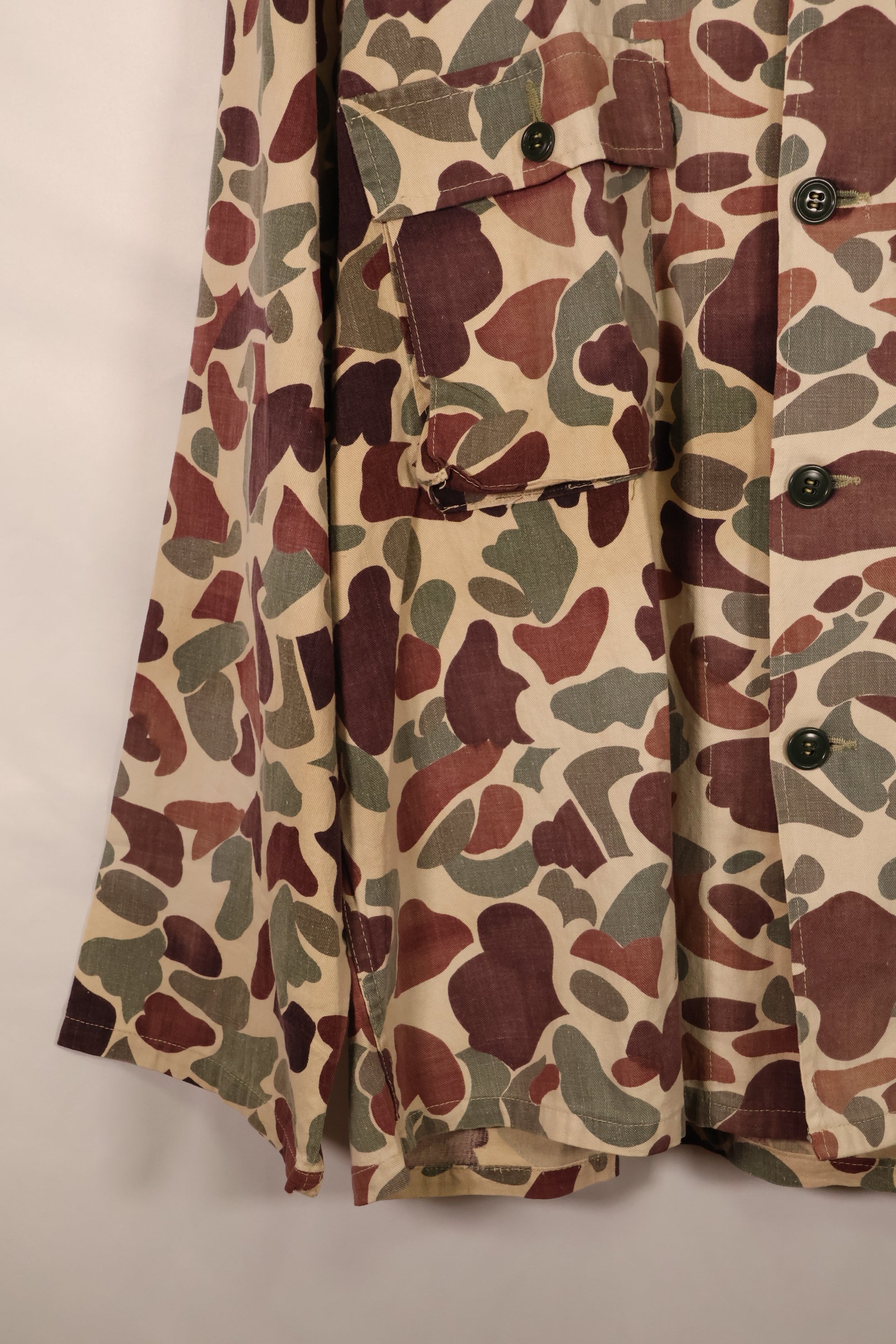 Mid-1960s, Oversized, CIDG, Beogam Camo, Locally Made, Frogskin Camo Shirt, Lightweight Fabric, Used