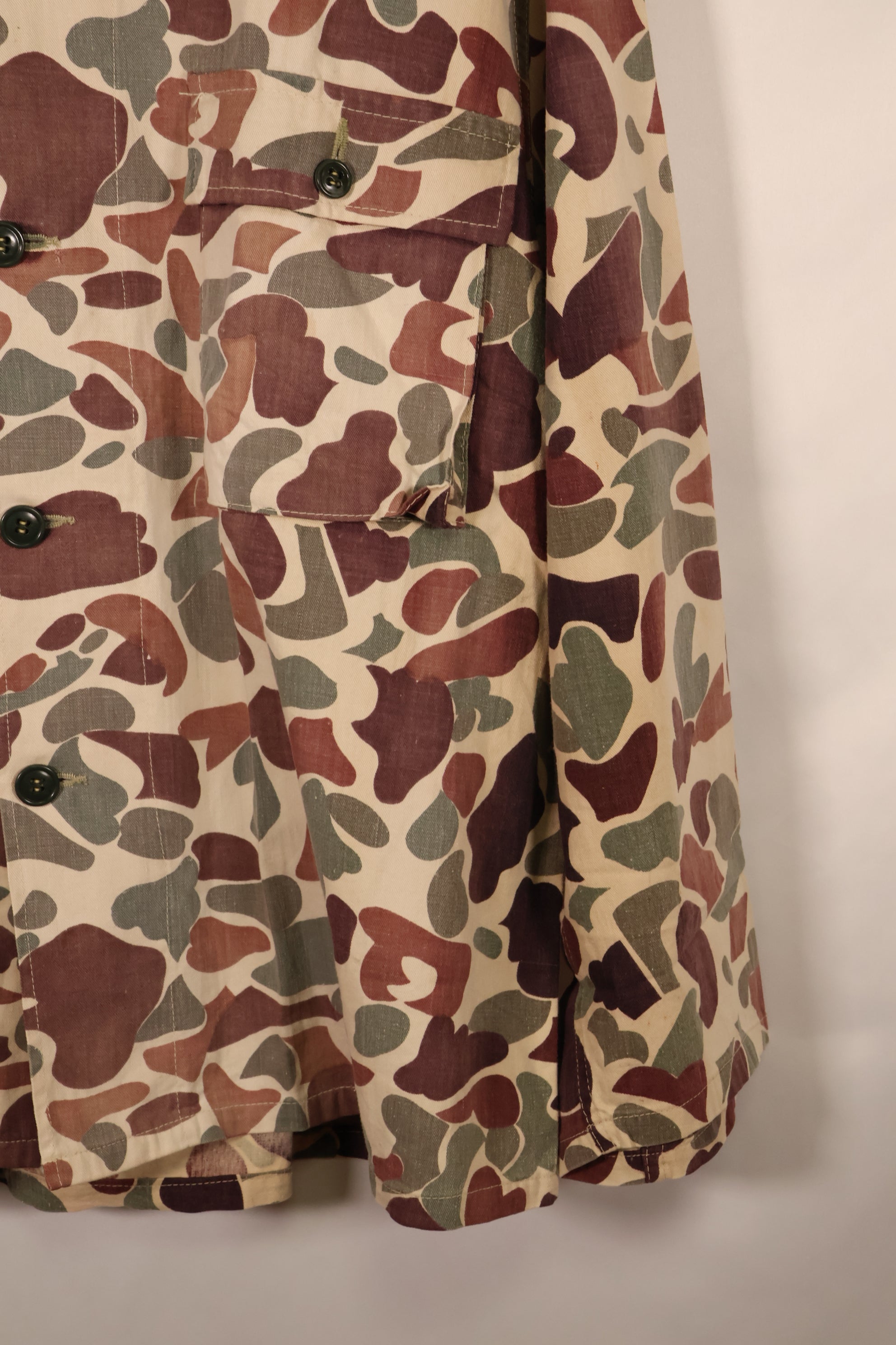 Mid-1960s, Oversized, CIDG, Beogam Camo, Locally Made, Frogskin Camo Shirt, Lightweight Fabric, Used