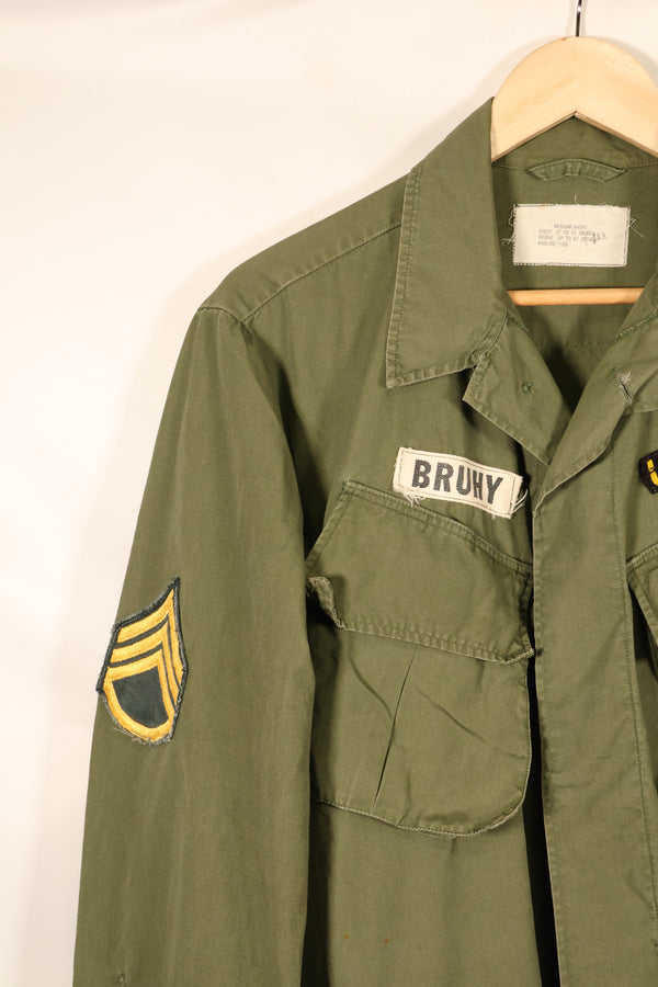 Contract item from around 1967—M-S 3rd Model Jungle Fatigue Jacket with patch (added later)—Used