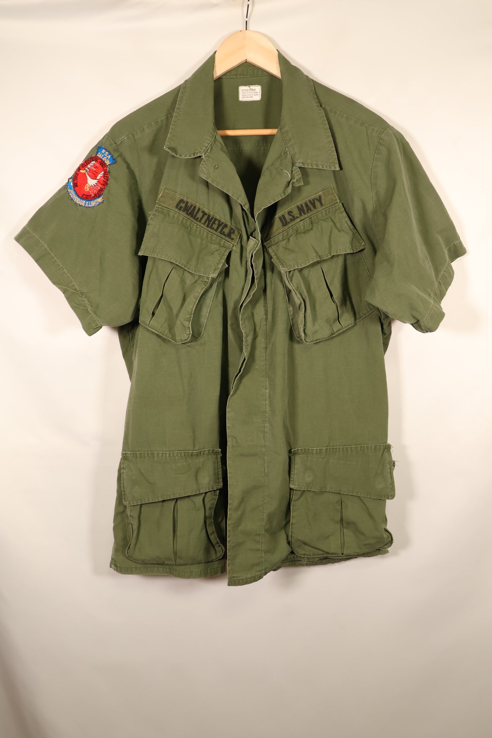 1968年契約　M-R　4th Model ジャングルファティーグ　ジャケット　USN　半袖カスタム　中古品