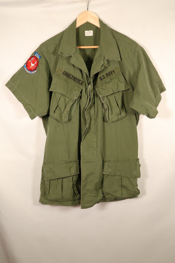1968年契約　M-R　4th Model ジャングルファティーグ　ジャケット　USN　半袖カスタム　中古品