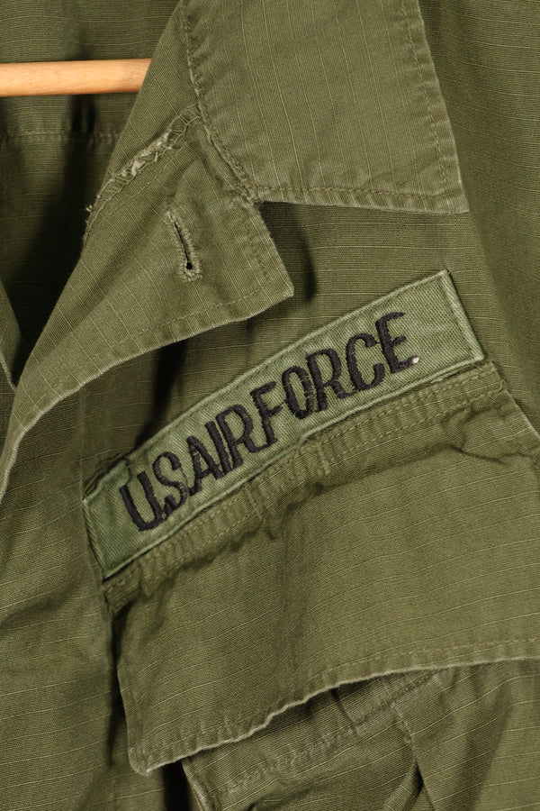 1969年契約　S-L　テイラー跡あり　4th Model ジャングルファティーグ　ジャケット　USAF　半袖カスタム　中古品