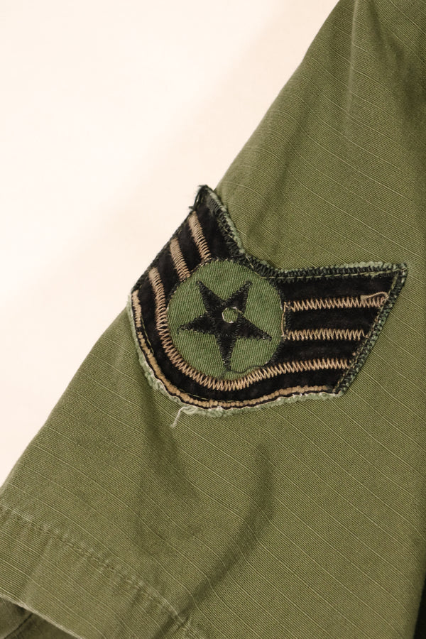 1969年契約　S-L　テイラー跡あり　4th Model ジャングルファティーグ　ジャケット　USAF　半袖カスタム　中古品