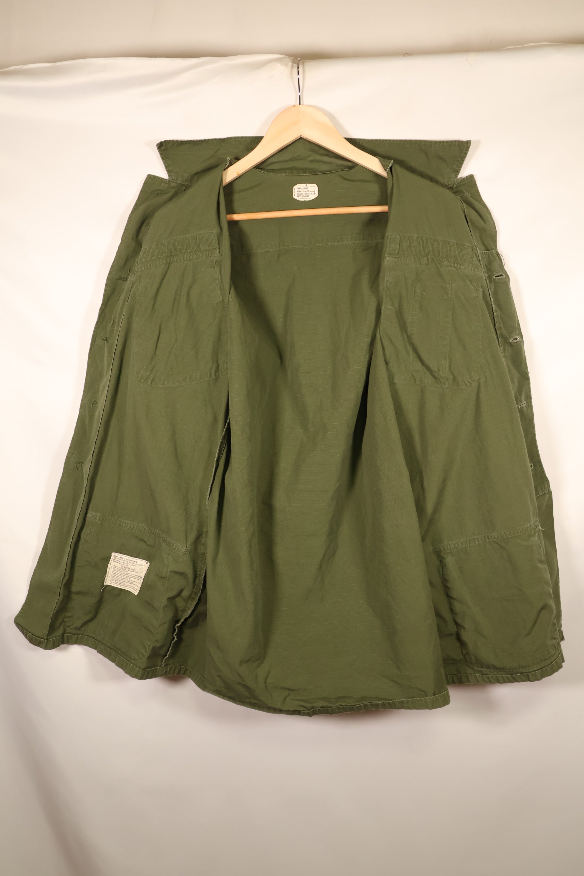 1969年契約　S-L　テイラー跡あり　4th Model ジャングルファティーグ　ジャケット　USAF　半袖カスタム　中古品