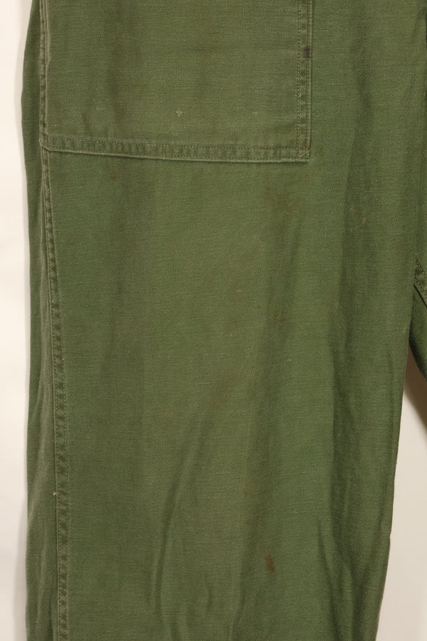 1960s TYPE 1 estimated MEDIUM US Army OG-107 Utility Pants Baker Pants Used A