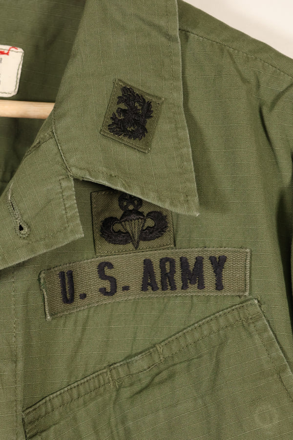 1968 年合同 M-R 1980 年代绿色贝雷帽使用过的第 4 款丛林疲劳夹克，使用过。