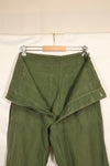 1960s TYPE 1 estimated MEDIUM US Army OG-107 Utility Pants Baker Pants Used A