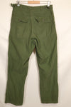 1960s TYPE 1 estimated MEDIUM US Army OG-107 Utility Pants Baker Pants Used A