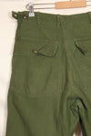 1960s TYPE 1 estimated MEDIUM US Army OG-107 Utility Pants Baker Pants Used A