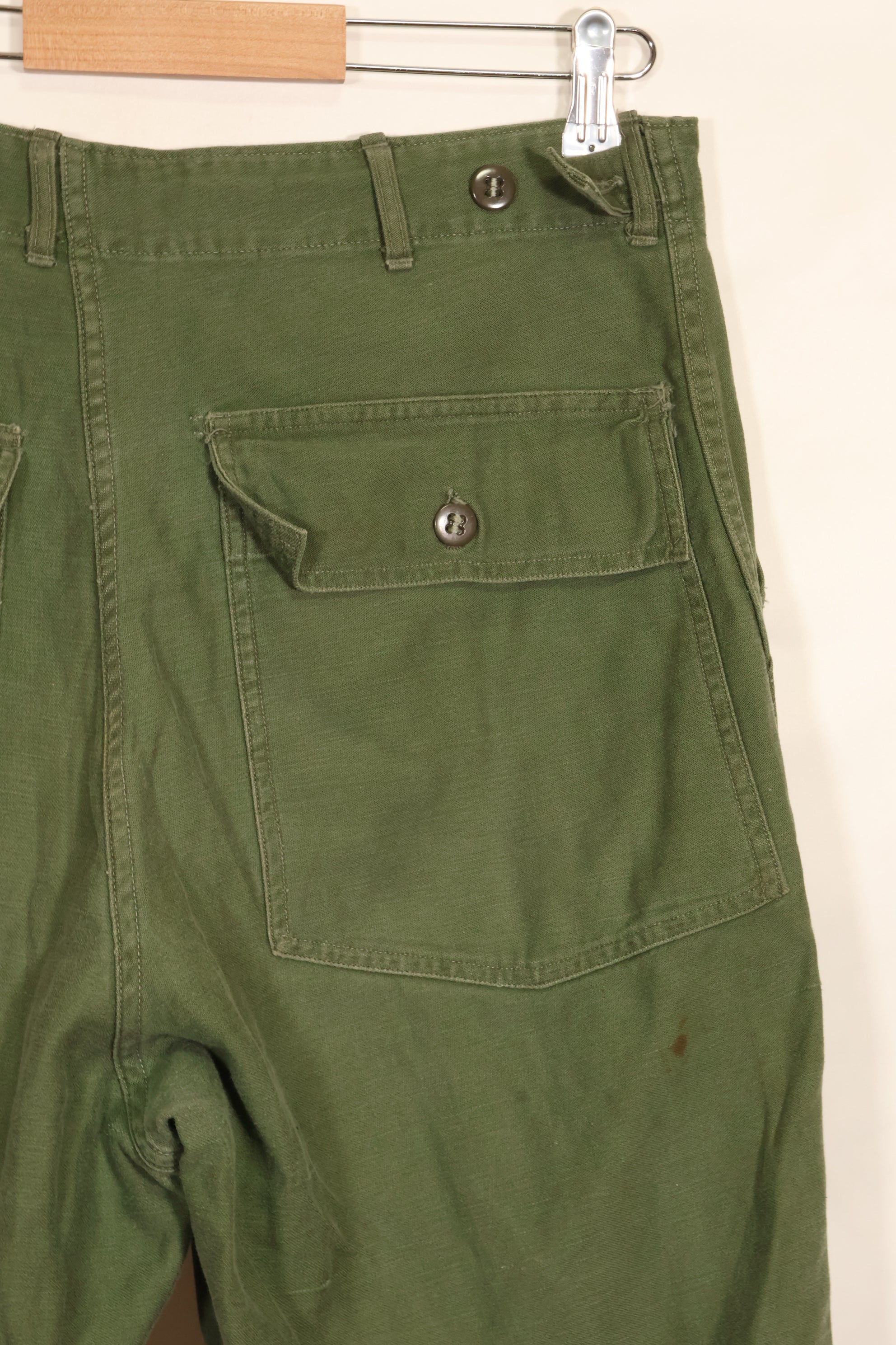 1960s TYPE 1 estimated MEDIUM US Army OG-107 Utility Pants Baker Pants Used A