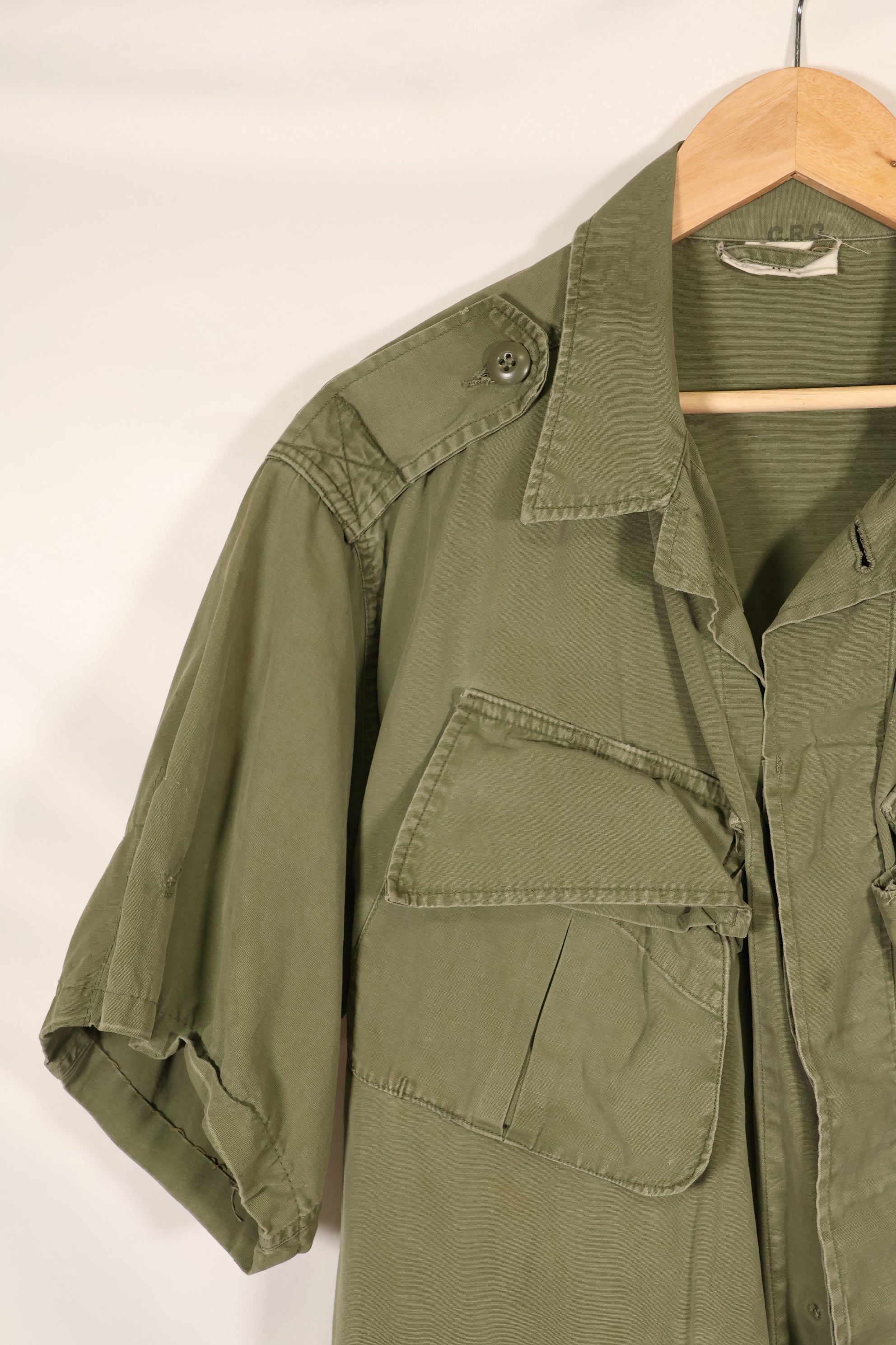 Circa 1965 M-S FEC Contract Made in Japan 2nd Model Jungle Fatigue Jacket Short Sleeve Custom Used