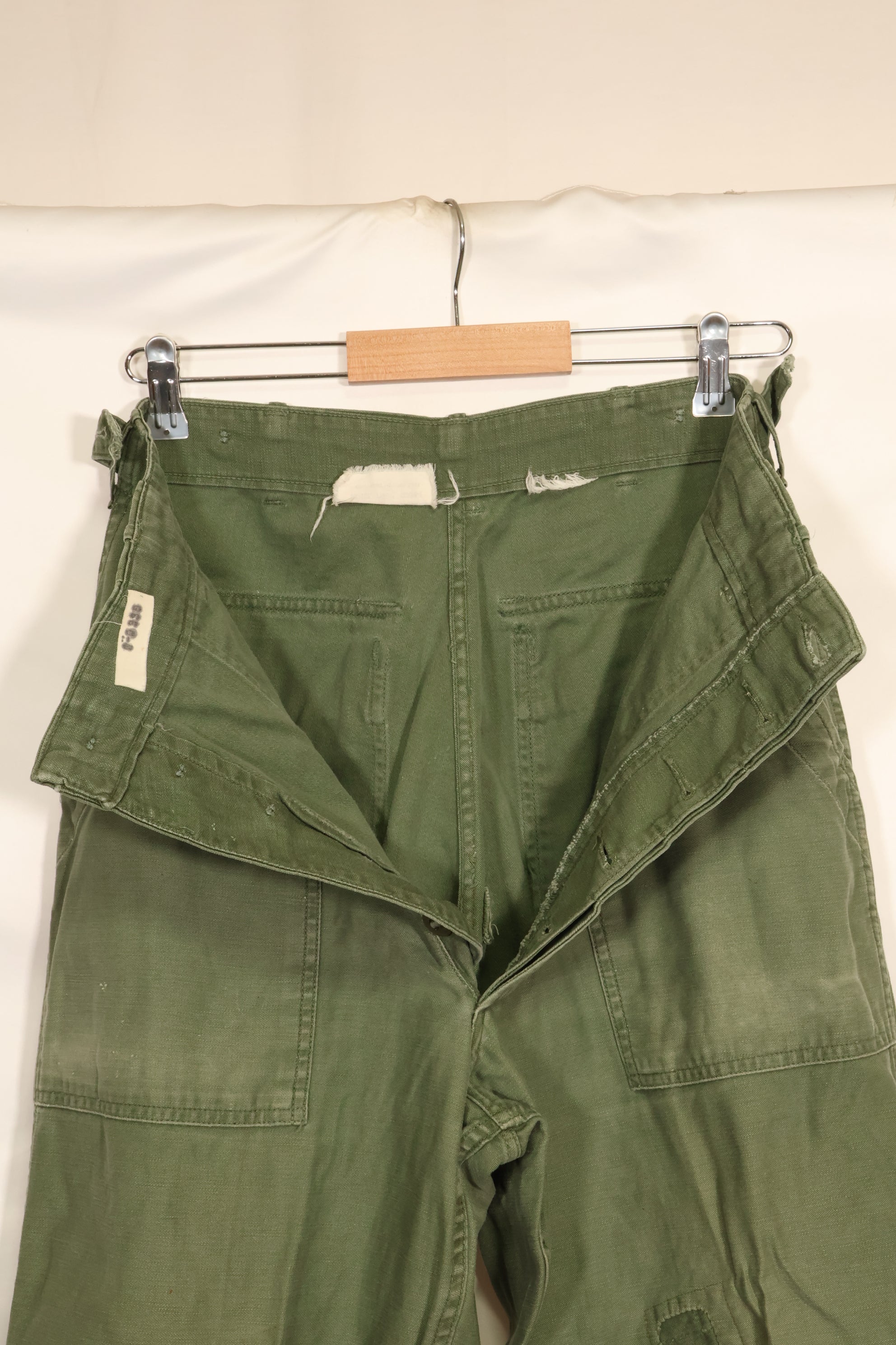 1950's TYPE 1 estimated SMALL US Army OG-107 Utility Pants Baker Pants Used