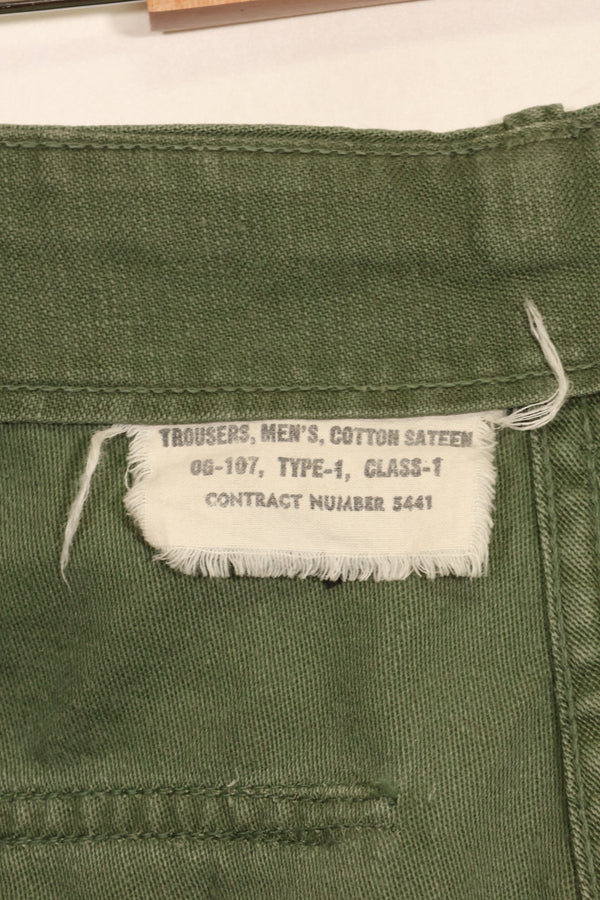 1950's TYPE 1 estimated SMALL US Army OG-107 Utility Pants Baker Pants Used
