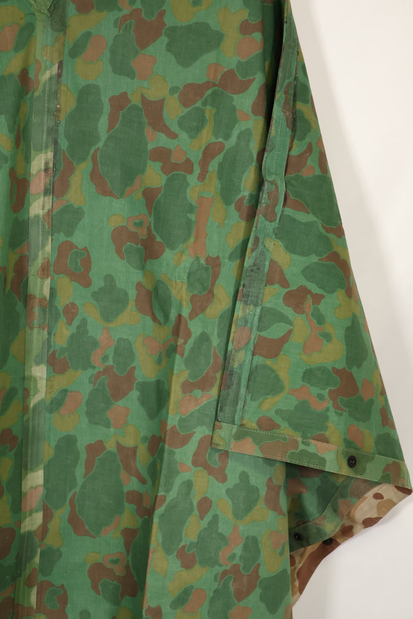 実物　1944年製　USMC フロッグスキン迷彩　ゴム引き　レインポンチョ　状態良い　中古品