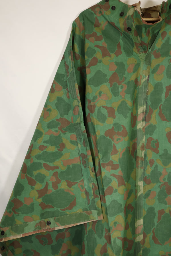 実物　1944年製　USMC フロッグスキン迷彩　ゴム引き　レインポンチョ　状態良い　中古品