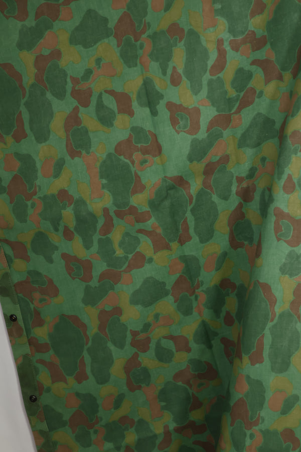 実物　1944年製　USMC フロッグスキン迷彩　ゴム引き　レインポンチョ　状態良い　中古品