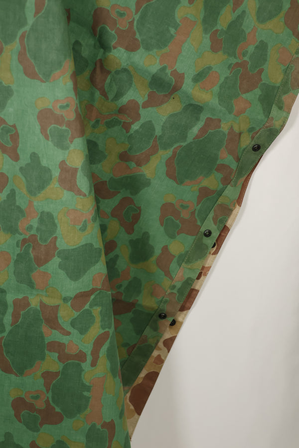 実物　1944年製　USMC フロッグスキン迷彩　ゴム引き　レインポンチョ　状態良い　中古品
