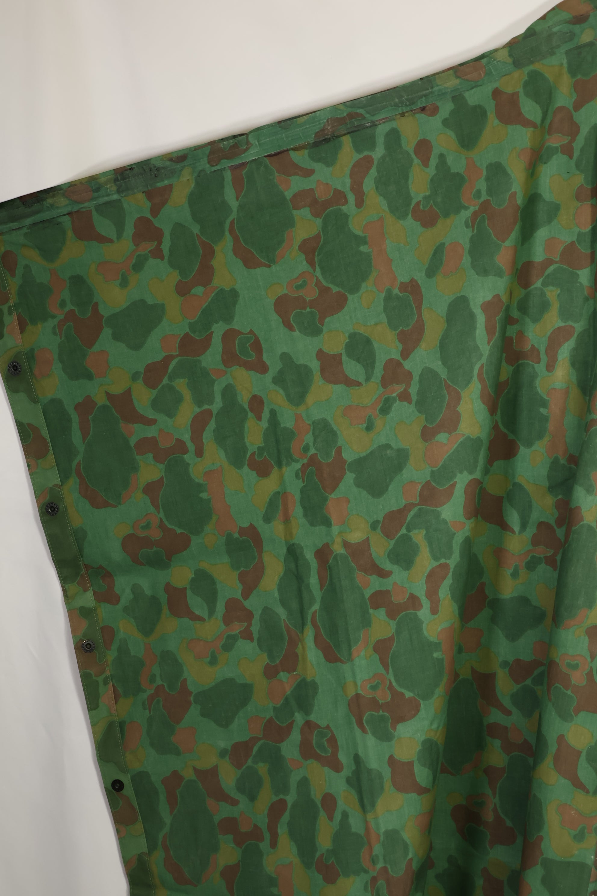 実物　1944年製　USMC フロッグスキン迷彩　ゴム引き　レインポンチョ　状態良い　中古品