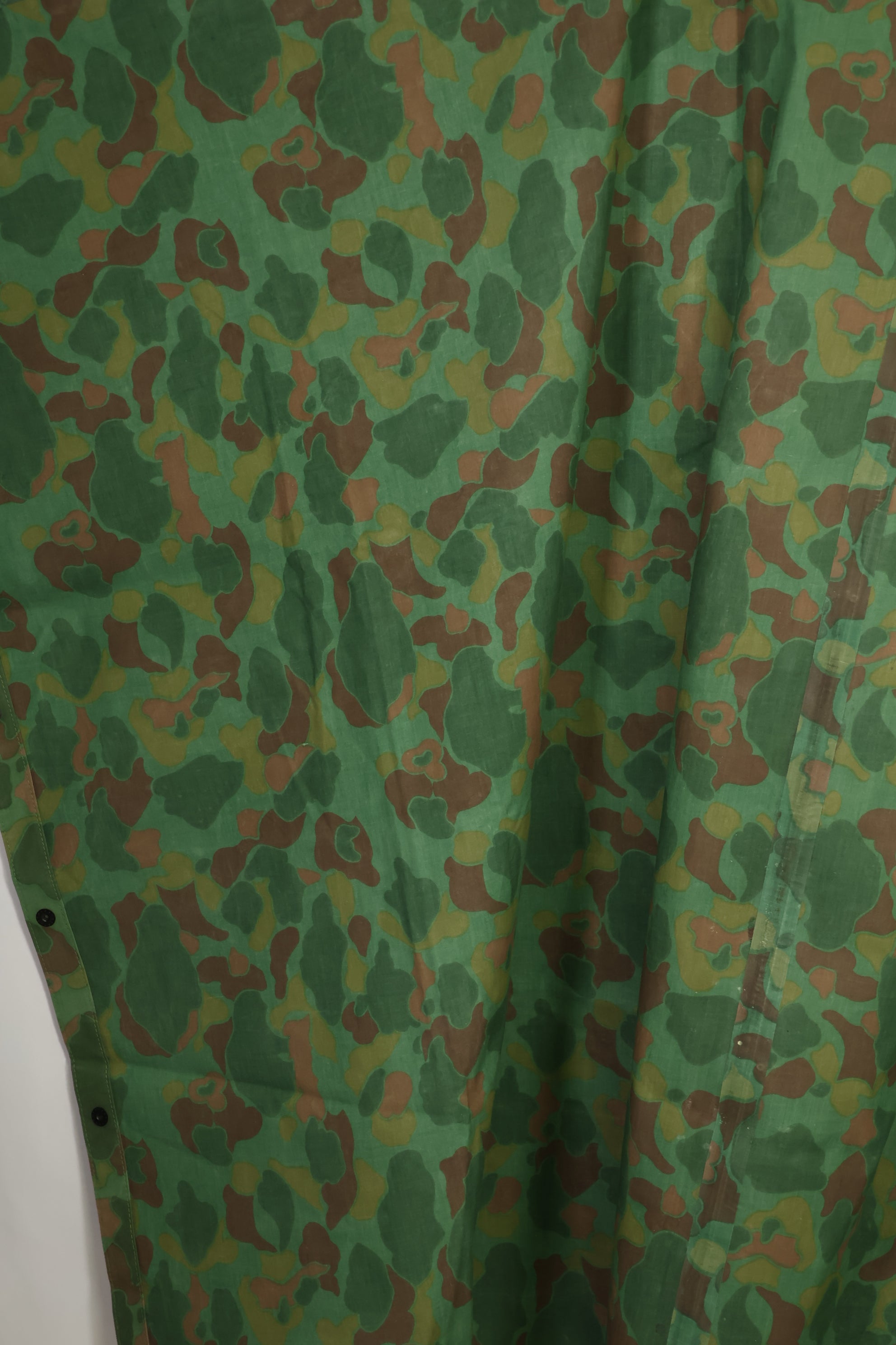 実物　1944年製　USMC フロッグスキン迷彩　ゴム引き　レインポンチョ　状態良い　中古品
