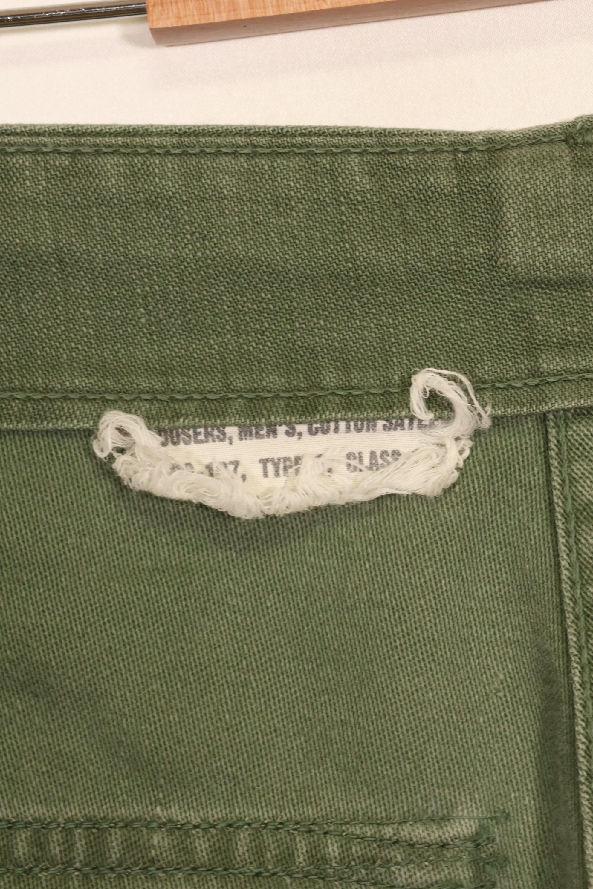 1950's TYPE 1 estimated SMALL US Army OG-107 Utility Pants Baker Pants Used A