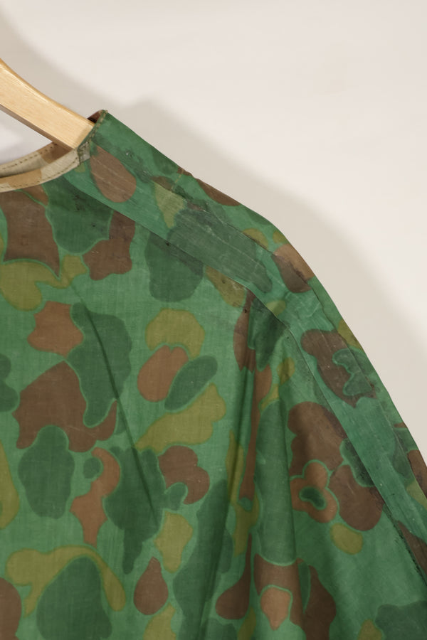 実物　1944年製　USMC フロッグスキン迷彩　ゴム引き　レインポンチョ　状態良い　中古品