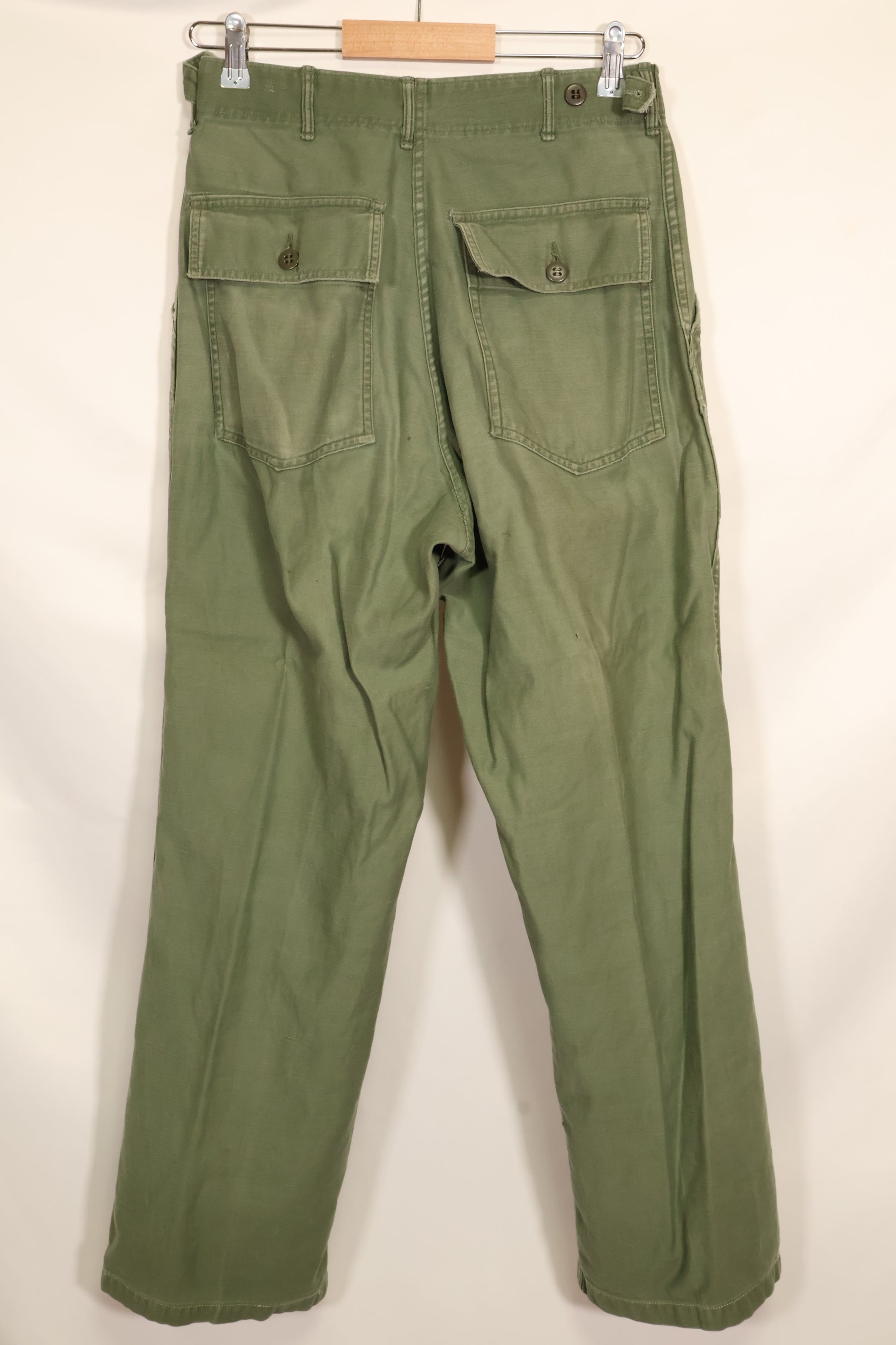 1950's TYPE 1 estimated SMALL US Army OG-107 Utility Pants Baker Pants Used A