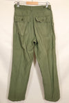 1950's TYPE 1 estimated SMALL US Army OG-107 Utility Pants Baker Pants Used A