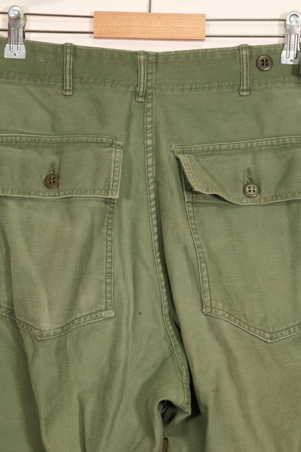 1950's TYPE 1 estimated SMALL US Army OG-107 Utility Pants Baker Pants Used A