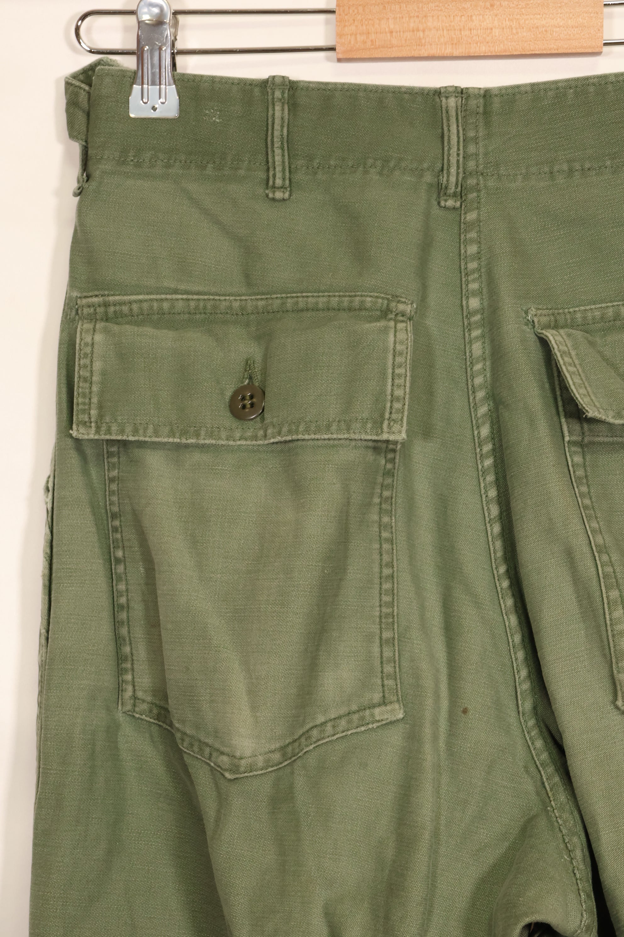 1950's TYPE 1 estimated SMALL US Army OG-107 Utility Pants Baker Pants Used A