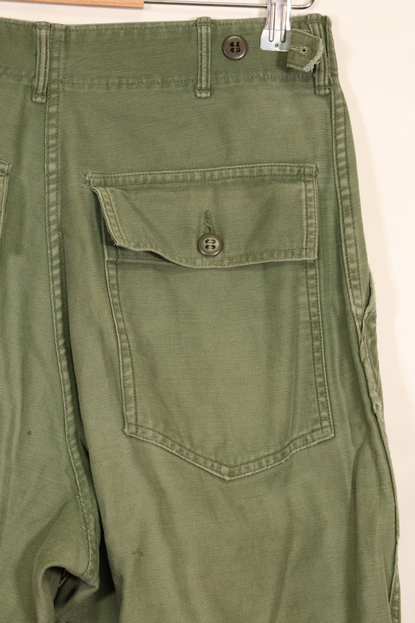 1950's TYPE 1 estimated SMALL US Army OG-107 Utility Pants Baker Pants Used A