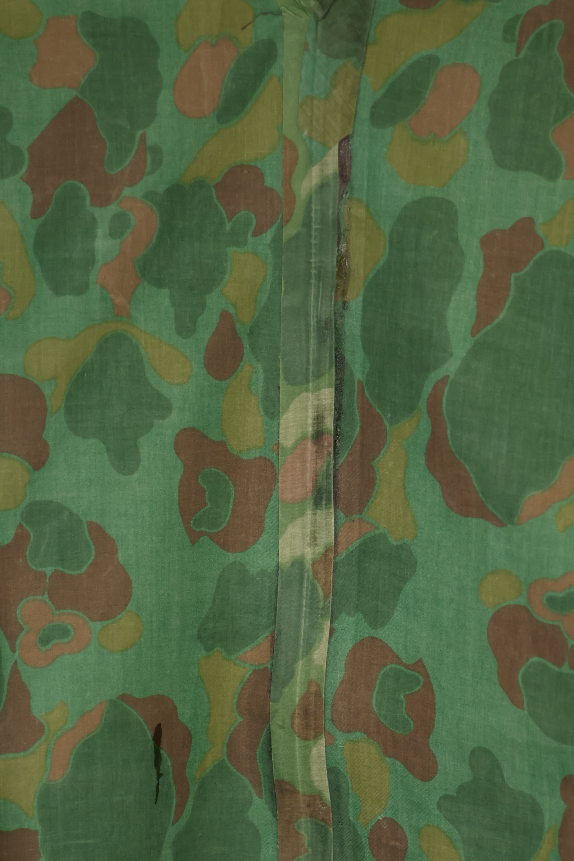 実物　1944年製　USMC フロッグスキン迷彩　ゴム引き　レインポンチョ　状態良い　中古品