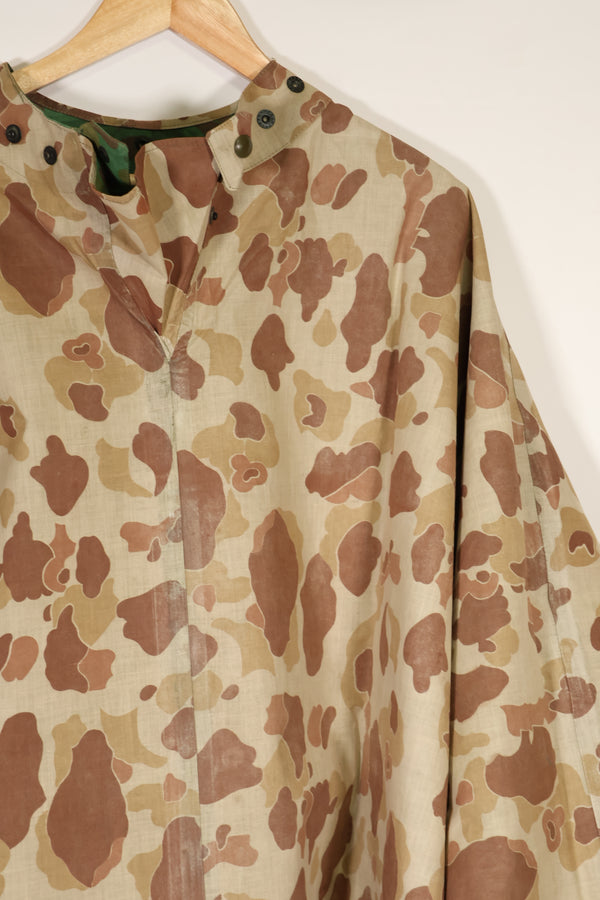 実物　1944年製　USMC フロッグスキン迷彩　ゴム引き　レインポンチョ　状態良い　中古品