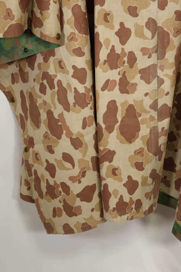 実物　1944年製　USMC フロッグスキン迷彩　ゴム引き　レインポンチョ　状態良い　中古品