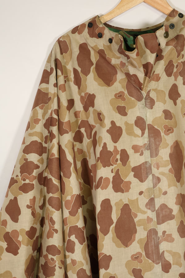 実物　1944年製　USMC フロッグスキン迷彩　ゴム引き　レインポンチョ　状態良い　中古品