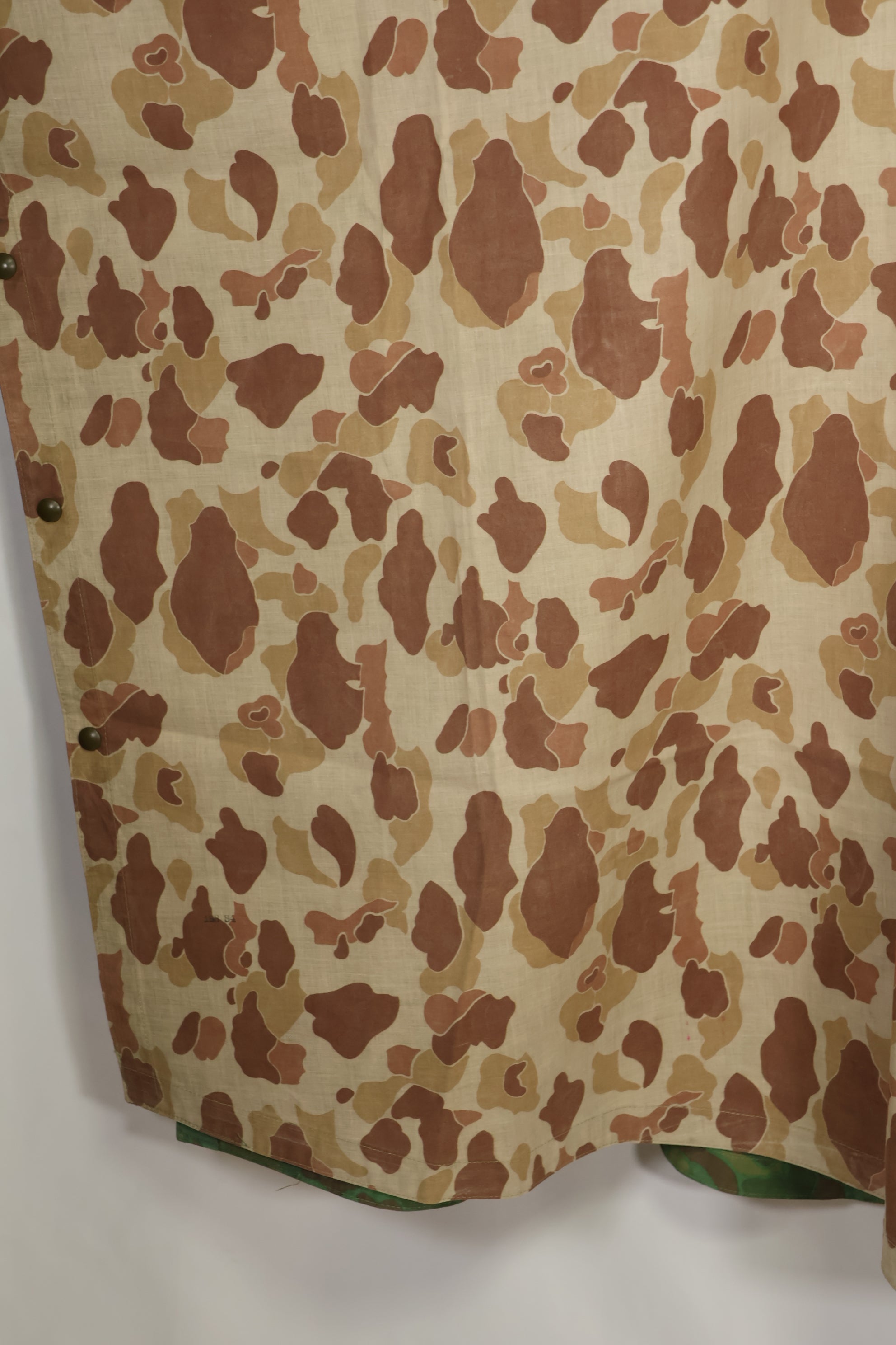 実物　1944年製　USMC フロッグスキン迷彩　ゴム引き　レインポンチョ　状態良い　中古品