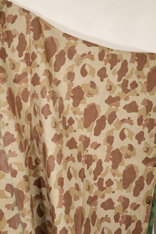 実物　1944年製　USMC フロッグスキン迷彩　ゴム引き　レインポンチョ　状態良い　中古品