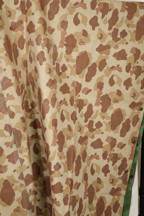 実物　1944年製　USMC フロッグスキン迷彩　ゴム引き　レインポンチョ　状態良い　中古品