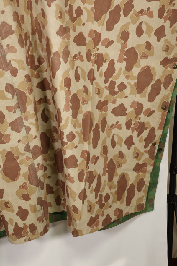 実物　1944年製　USMC フロッグスキン迷彩　ゴム引き　レインポンチョ　状態良い　中古品