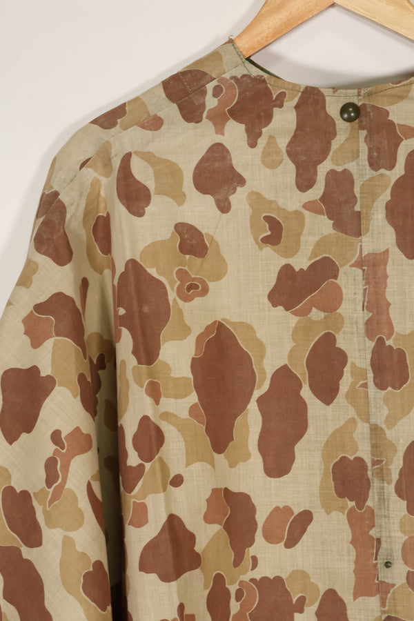 実物　1944年製　USMC フロッグスキン迷彩　ゴム引き　レインポンチョ　状態良い　中古品