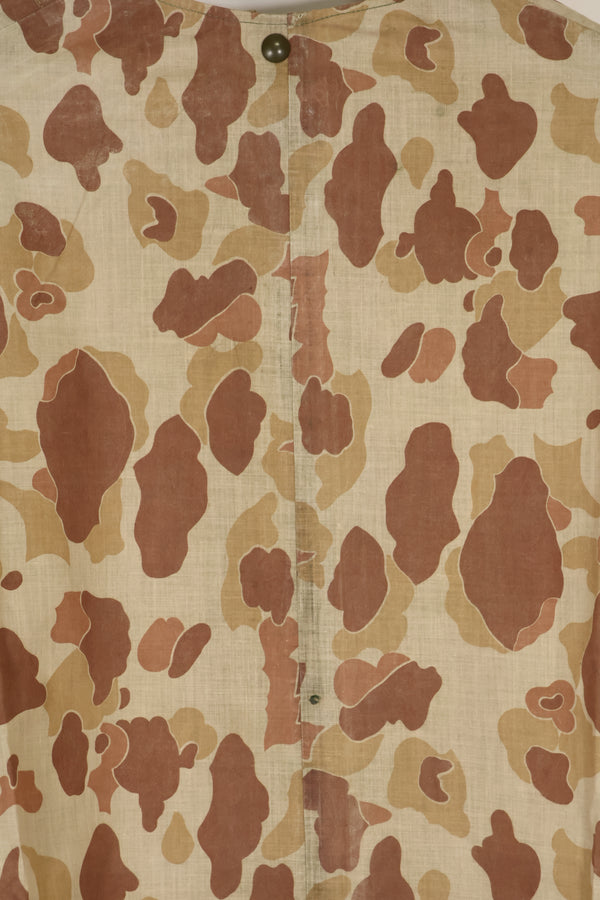 実物　1944年製　USMC フロッグスキン迷彩　ゴム引き　レインポンチョ　状態良い　中古品